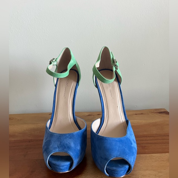BCBGeneration Lin Color Block Peep Toe Suede Stiletto - Size 8.5 - Picture 14 of 14